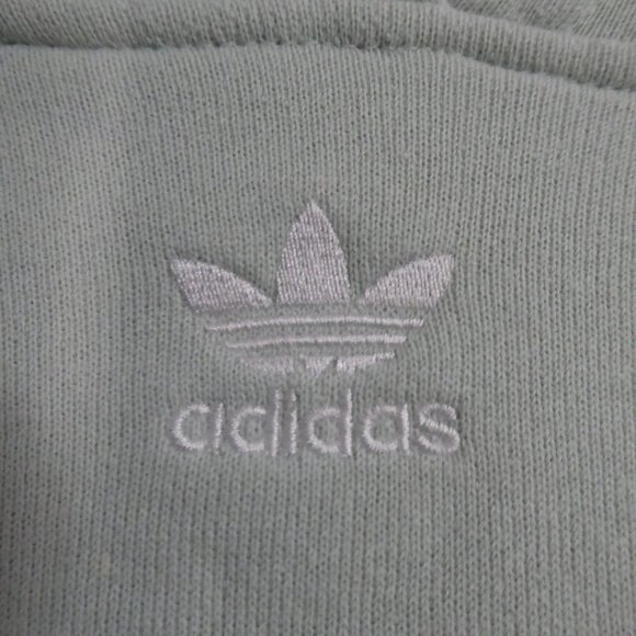 ADIDAS | large | Light Green Adidas Hoodie | White Stripes | Stitched Logo - Picture 6 of 16